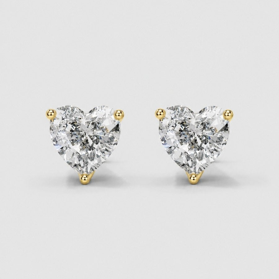 Heart Cut Moissanite Stud Earrings
