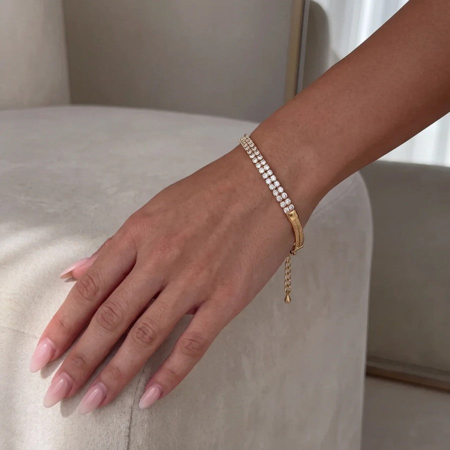 Bracciale Rigido Oro - Tennis Forzatina Flessibile