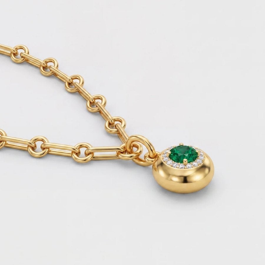 Emerald Halo Necklace