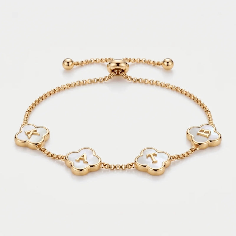Clover & Pearl Bracelet in 18K gold or sterling silver