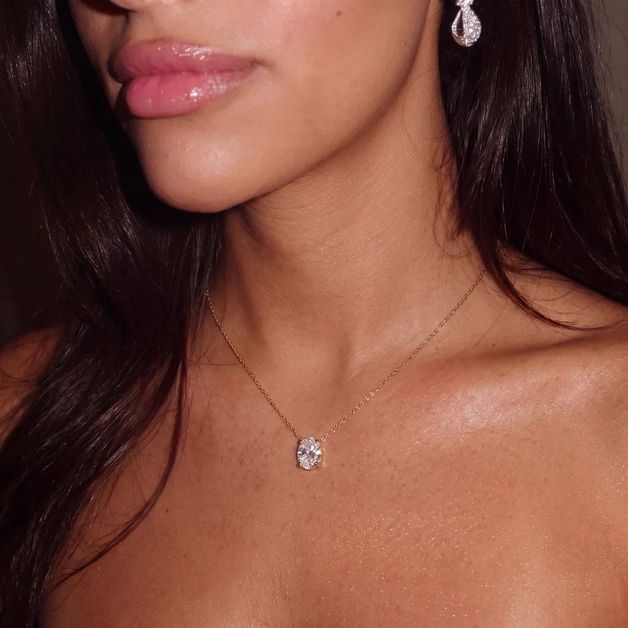 Oval Solitaire Necklace