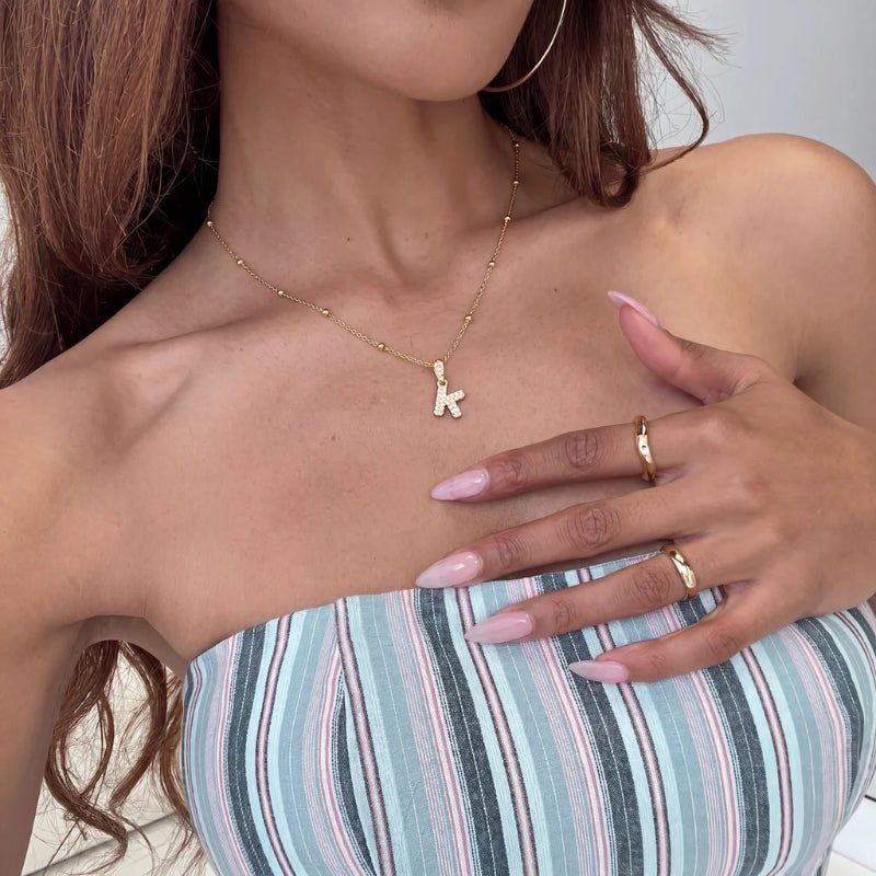 Collana Iniziale a Bolla - Lettera Oro Personalizzata