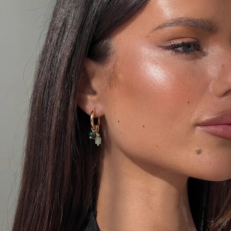 Orecchini Cerchio Charm - Saggezza Verde