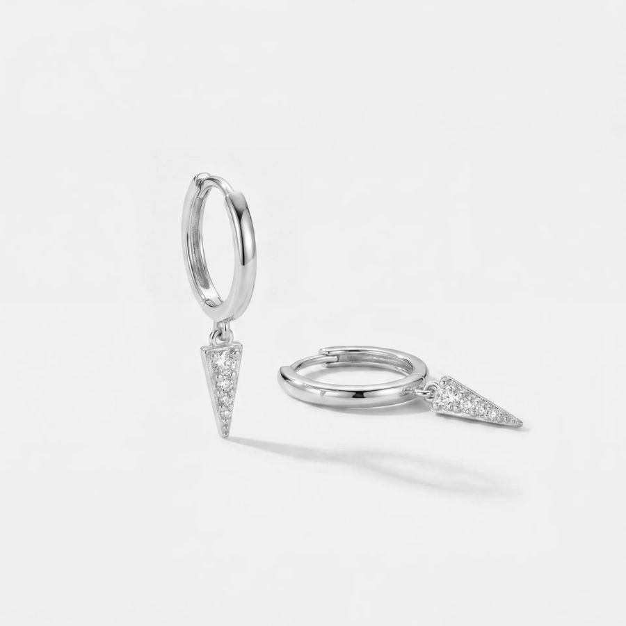 Orecchini Cerchio Pendente - Vega Goccia Pavé Oro