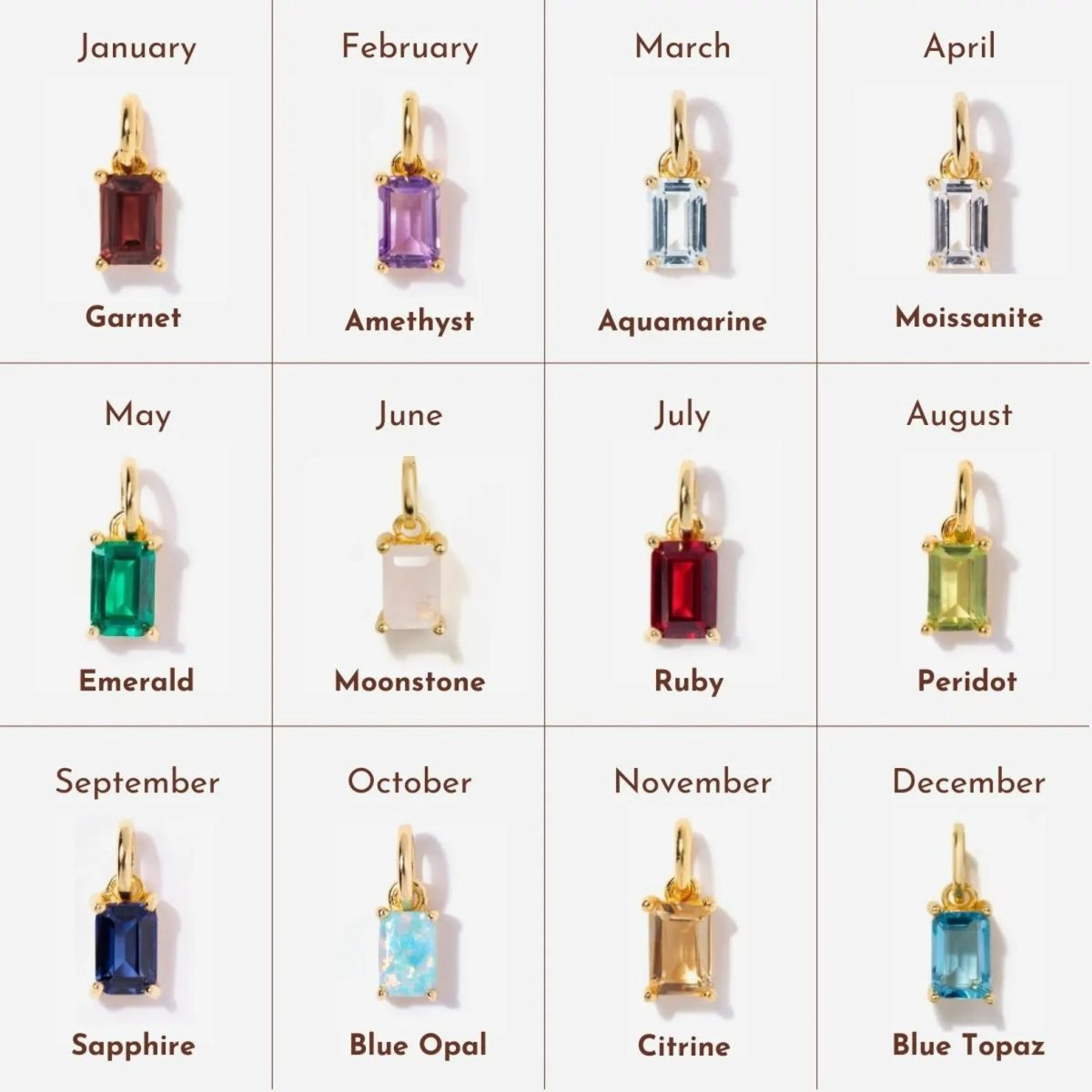Initial and Birthstone Necklace - Personalised Gold