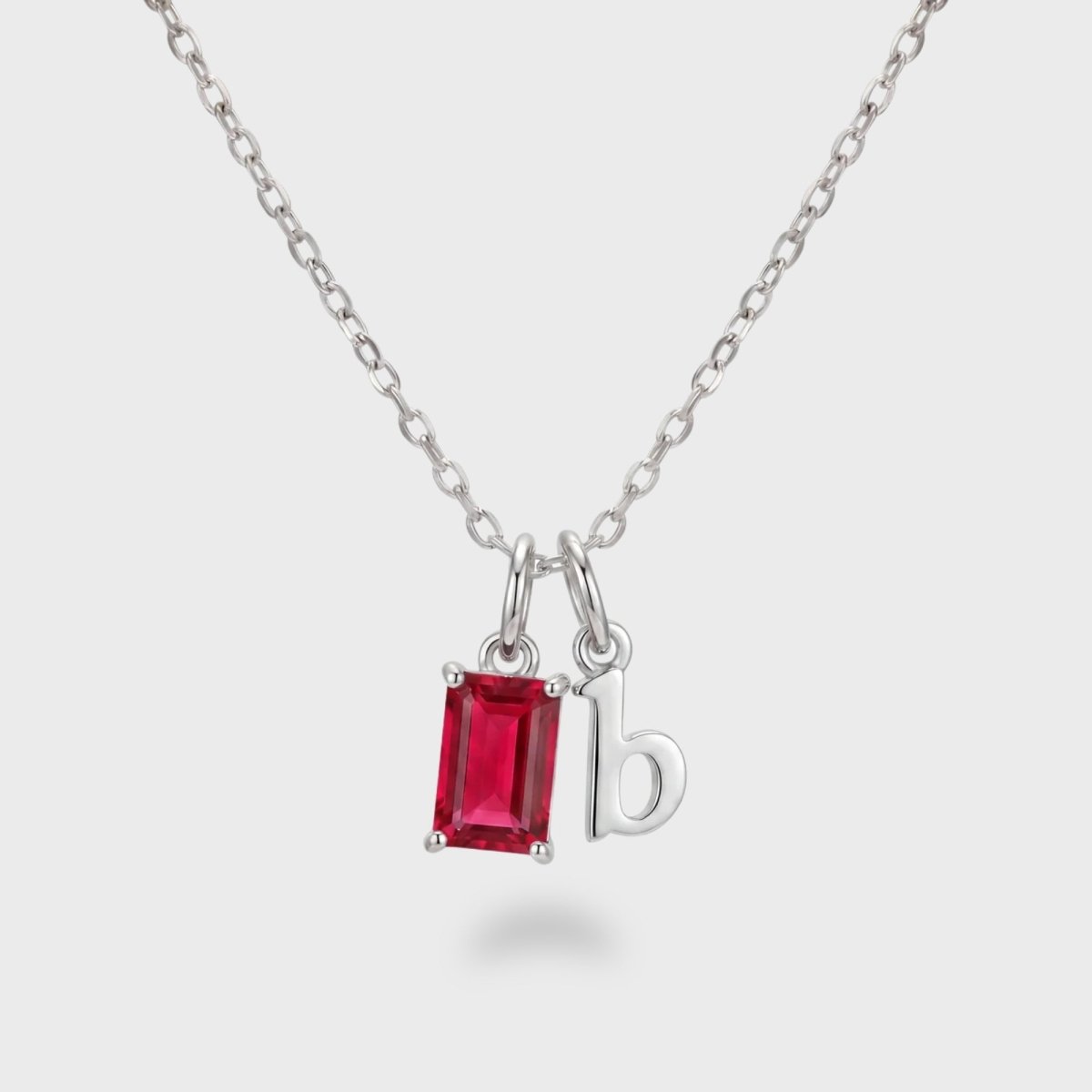 Initial and Birthstone Necklace - Personalised Gold
