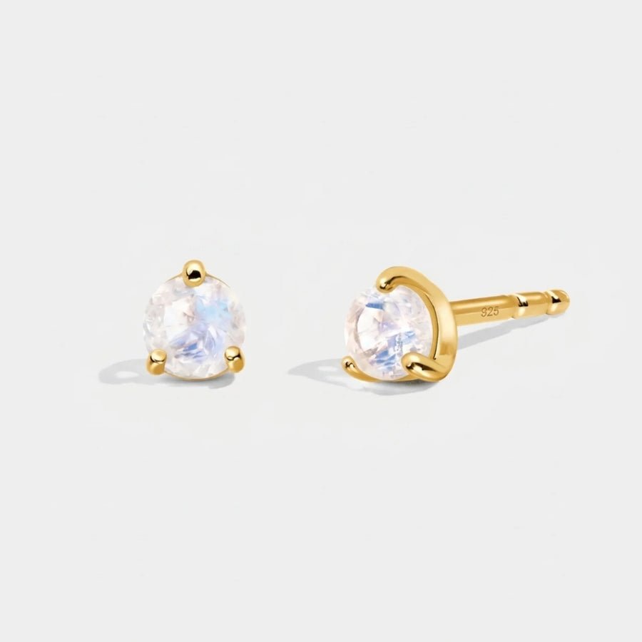 Moonstone Stud Earrings in 18K gold