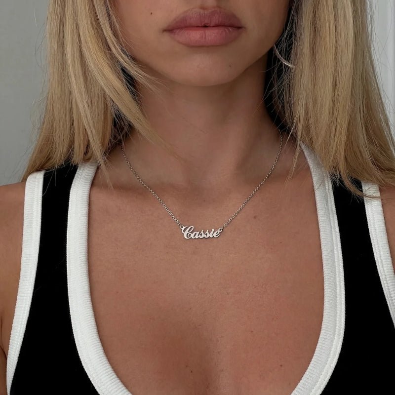 Nome Plate Collana - Oro Placcato Personalizzato