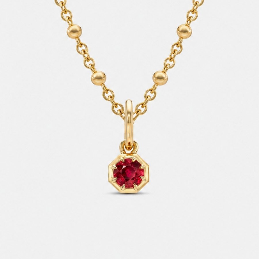 Octagon Gemstone Necklace