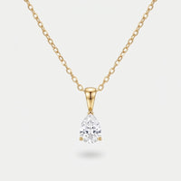 Collana Goccia Taglio Pera - Pendente Cristallo Oro