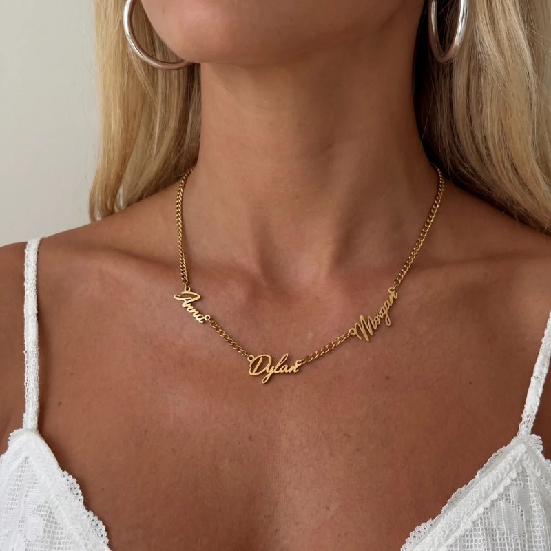 Collana Tre Nomi - Personalizzata Oro