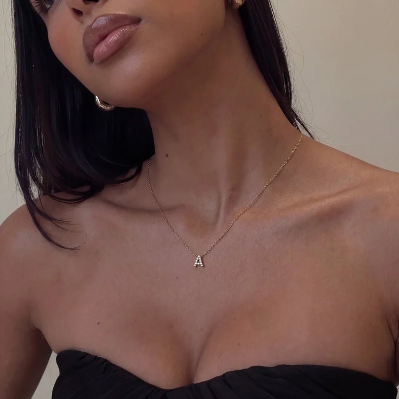 Collana Iniziale Bubble - Pietra Personalizzata Oro