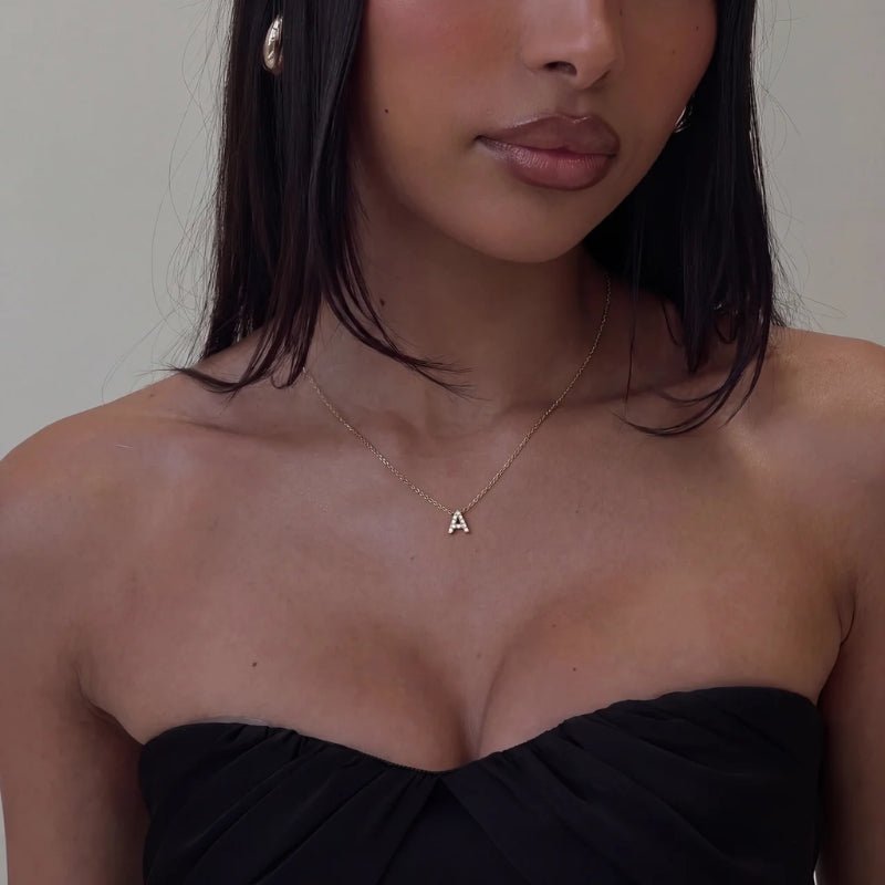 Collana Iniziale Bubble - Pietra Personalizzata Oro