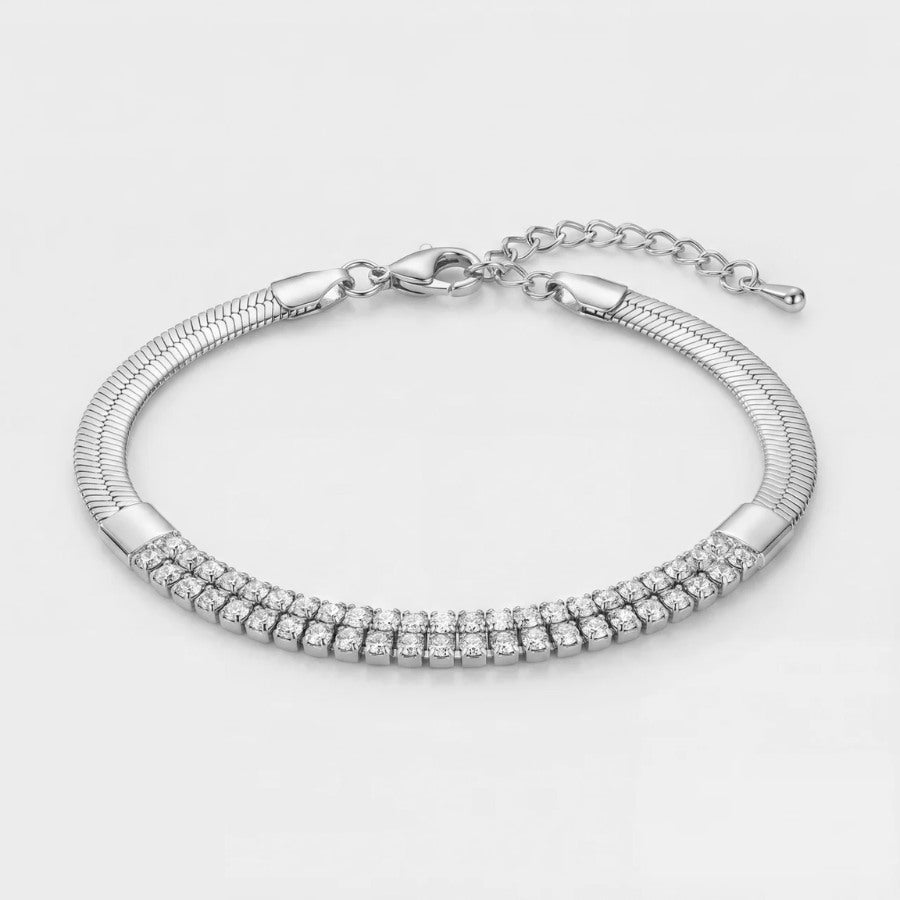 Bracciale Rigido Oro - Tennis Forzatina Flessibile