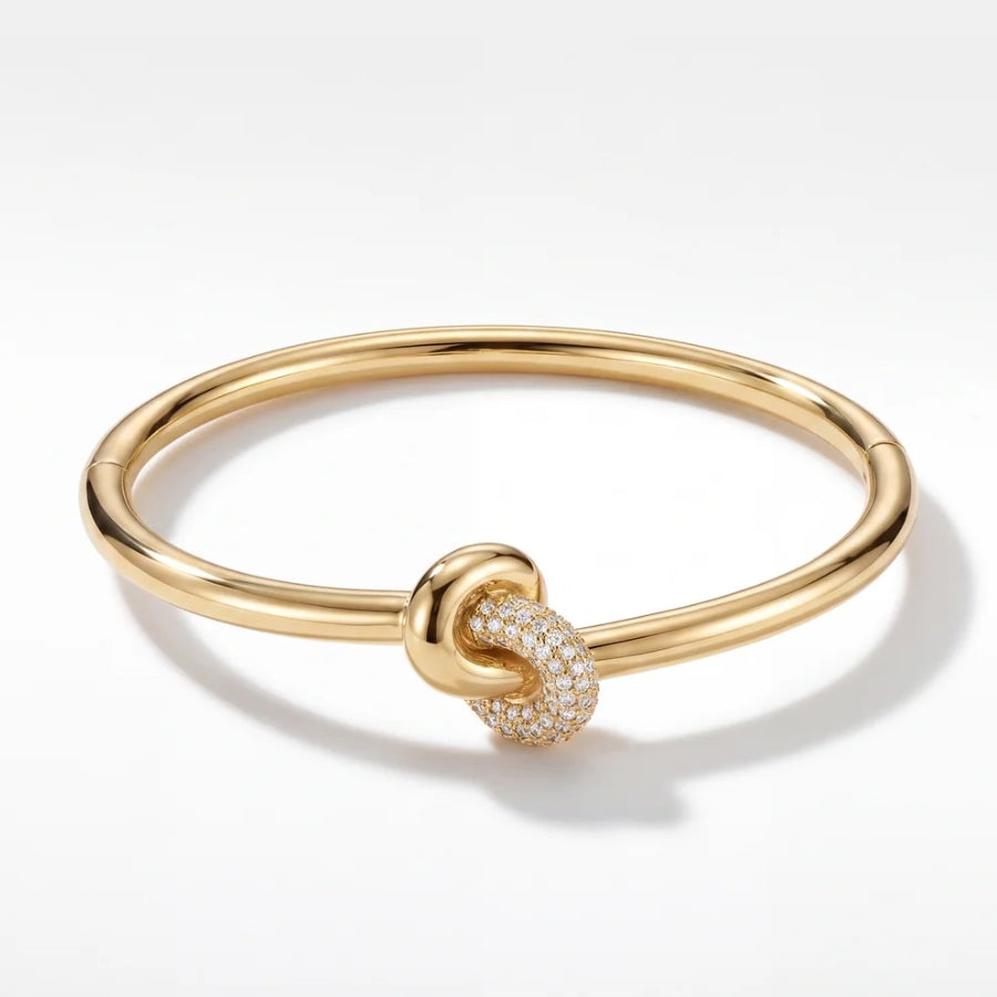Tennis Knot Cuff Bracelet in 18K gold or sterling silver