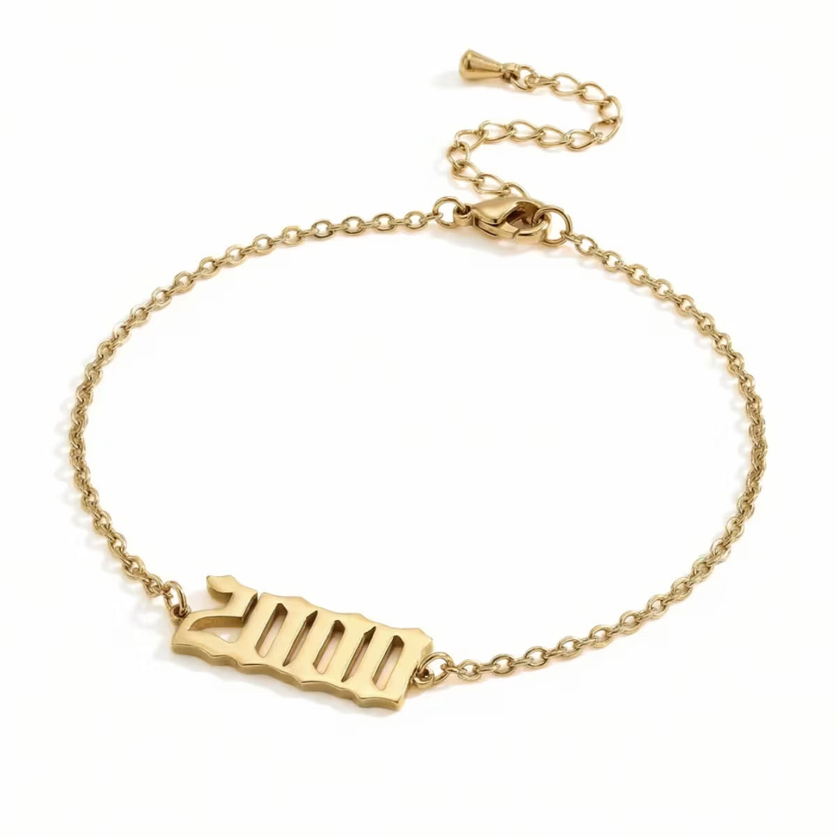 Birth Year Anklet in 18K gold or sterling silver