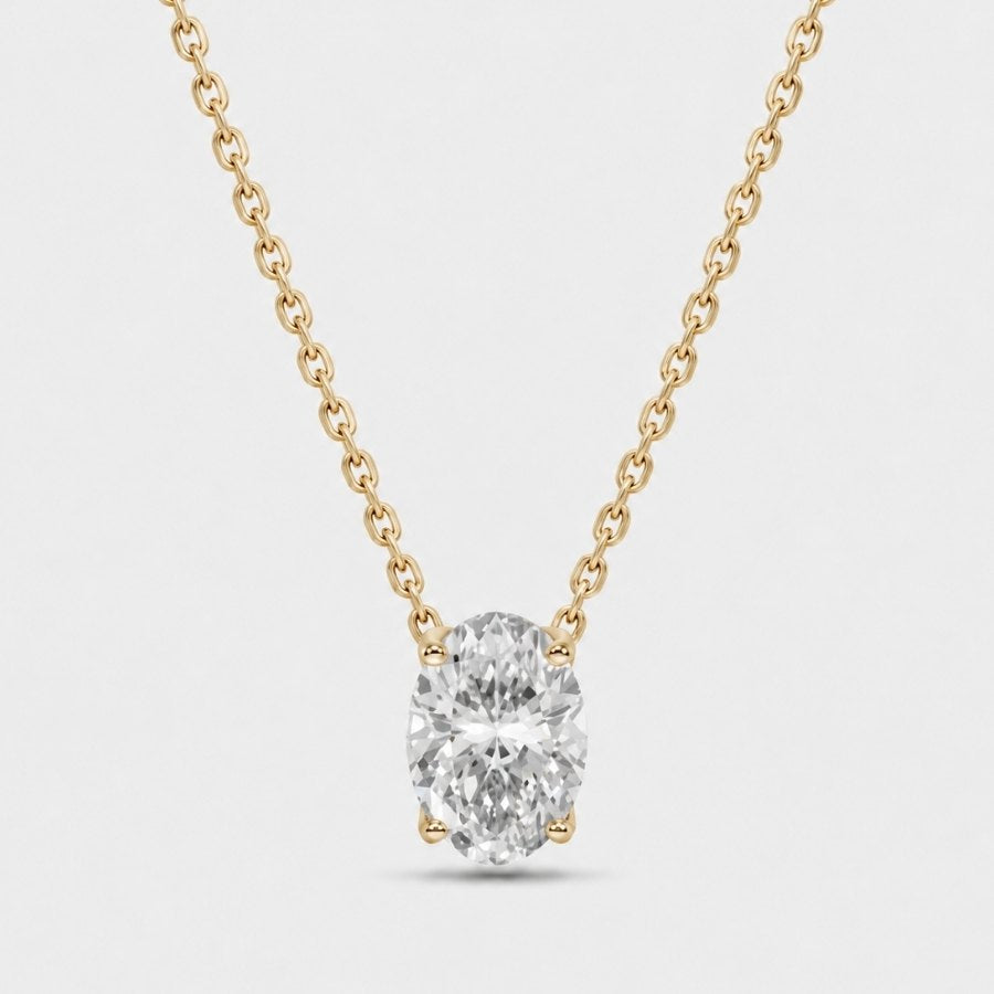 Oval Solitaire Necklace