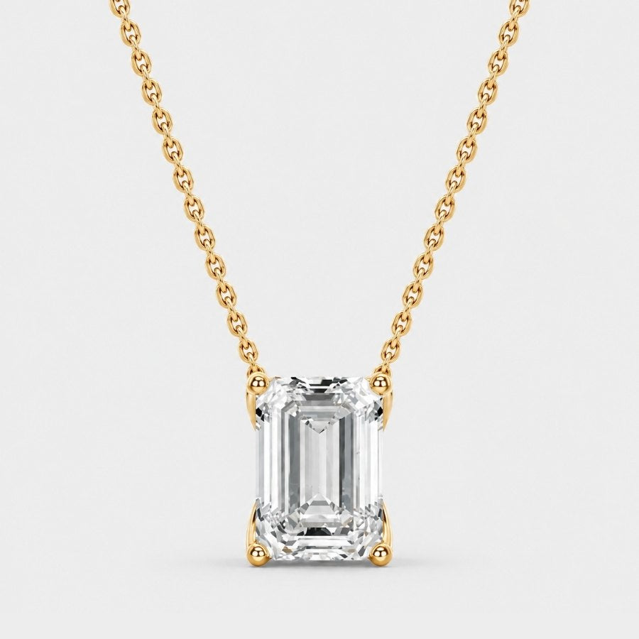 Emerald Cut Moissanite Necklace
