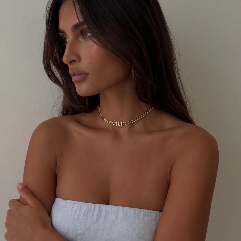 Collana Choker Numero Angelico - Oro Personalizzata