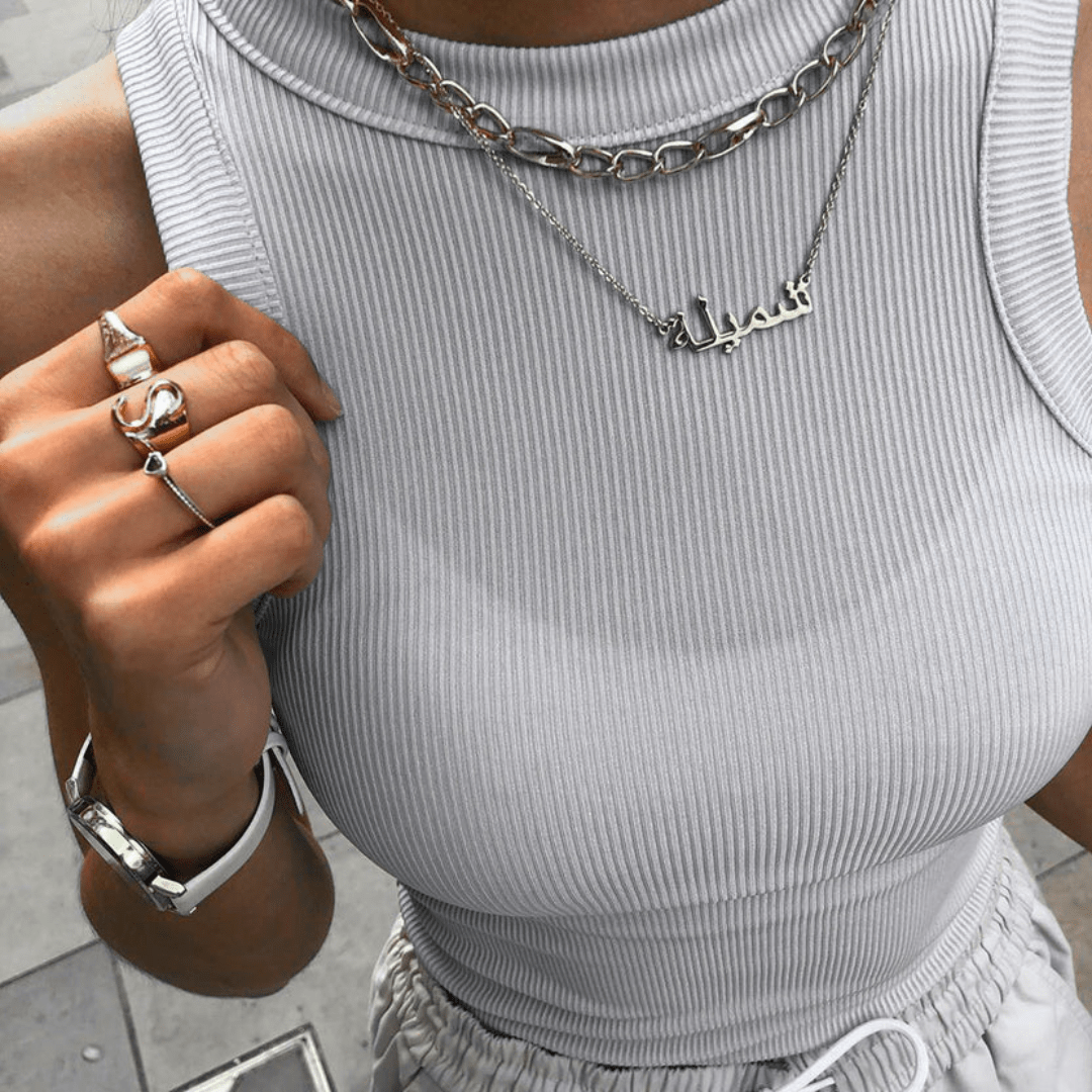 Collana con nome arabo – Calligrafia personalizzata in oro