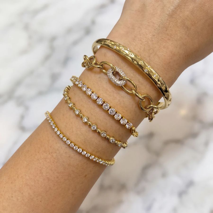 Bracciale Tennis - Perline Mini Oro