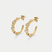 Orecchini Cerchio Oro - Tennis Perline