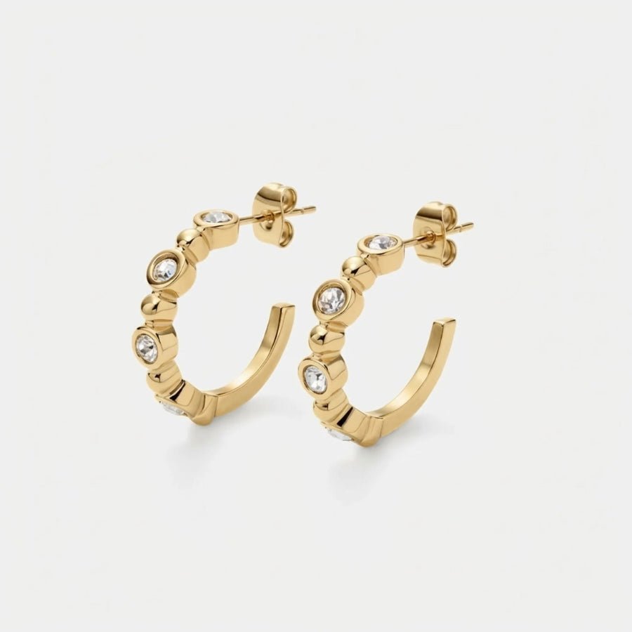 Beaded Tennis Hoops in 18K gold or sterling silver