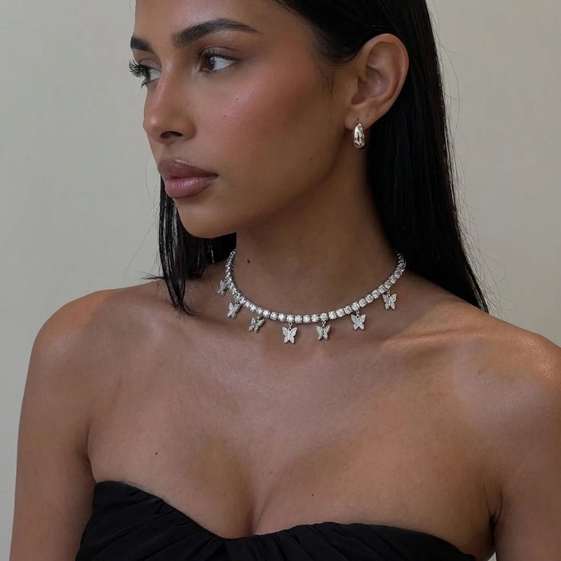 Choker Butterfly Tennis CZ