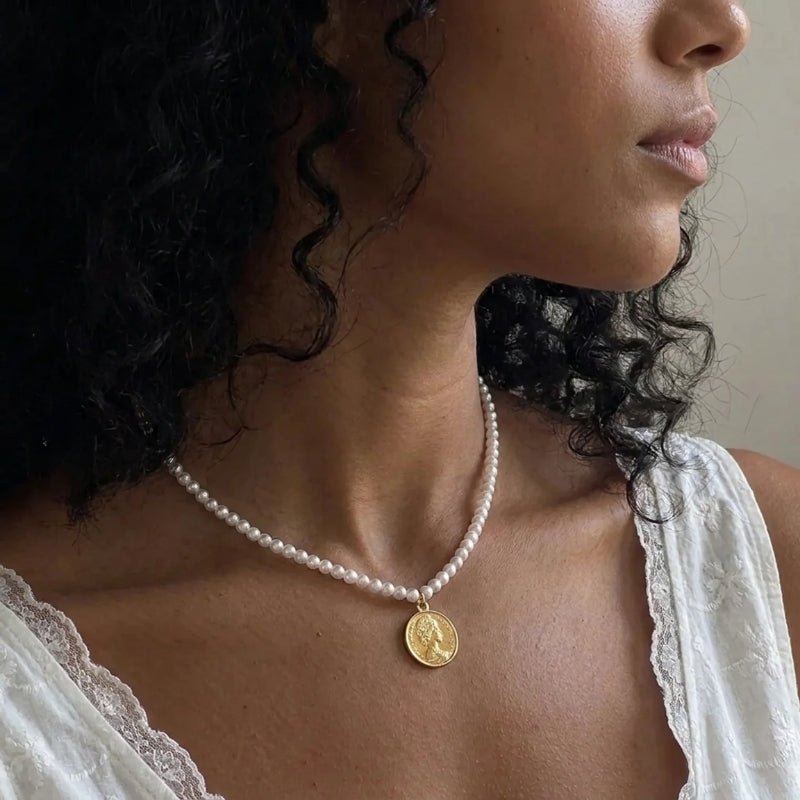 Coin Pearl Necklace - Emily Layer