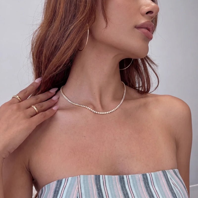 Collana Cristallo Choker - Tennis Oro