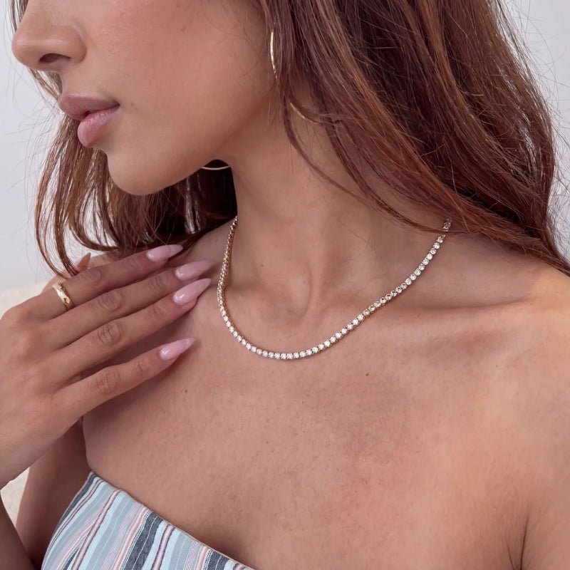 Collana Cristallo Choker - Tennis Oro