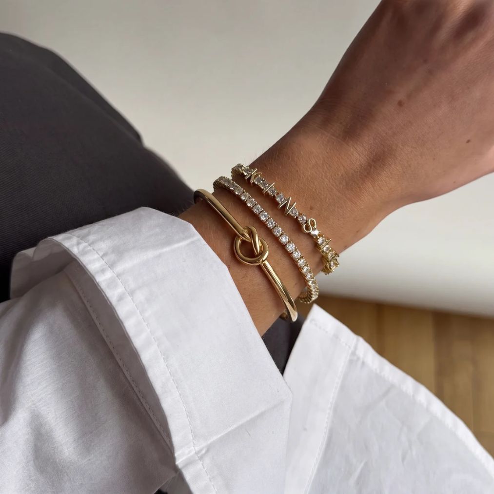 Bracciale Tennis Nome Personalizzato - Oro Zirconi