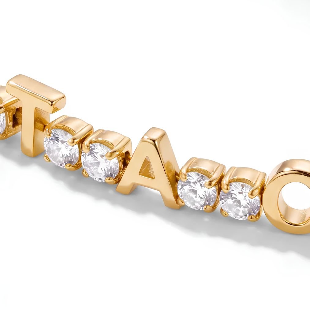 Bracciale Tennis Nome Personalizzato - Oro Zirconi