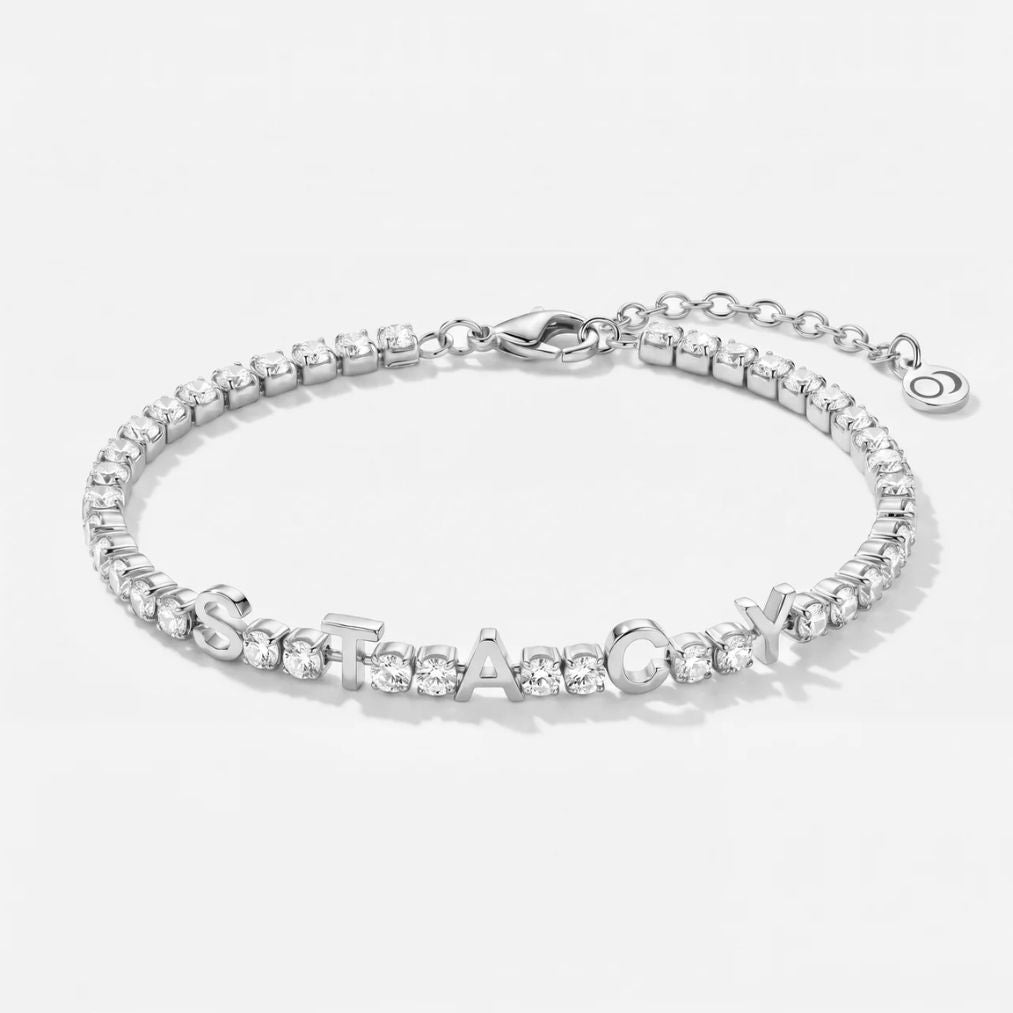 Bracciale Tennis Nome Personalizzato - Oro Zirconi