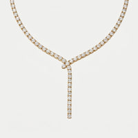 Collana Lariat Oro - Goccia Diamante Tennis