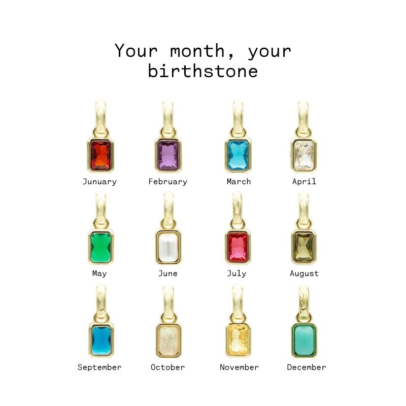Emerald Cut Birthstone Necklace - Personalised