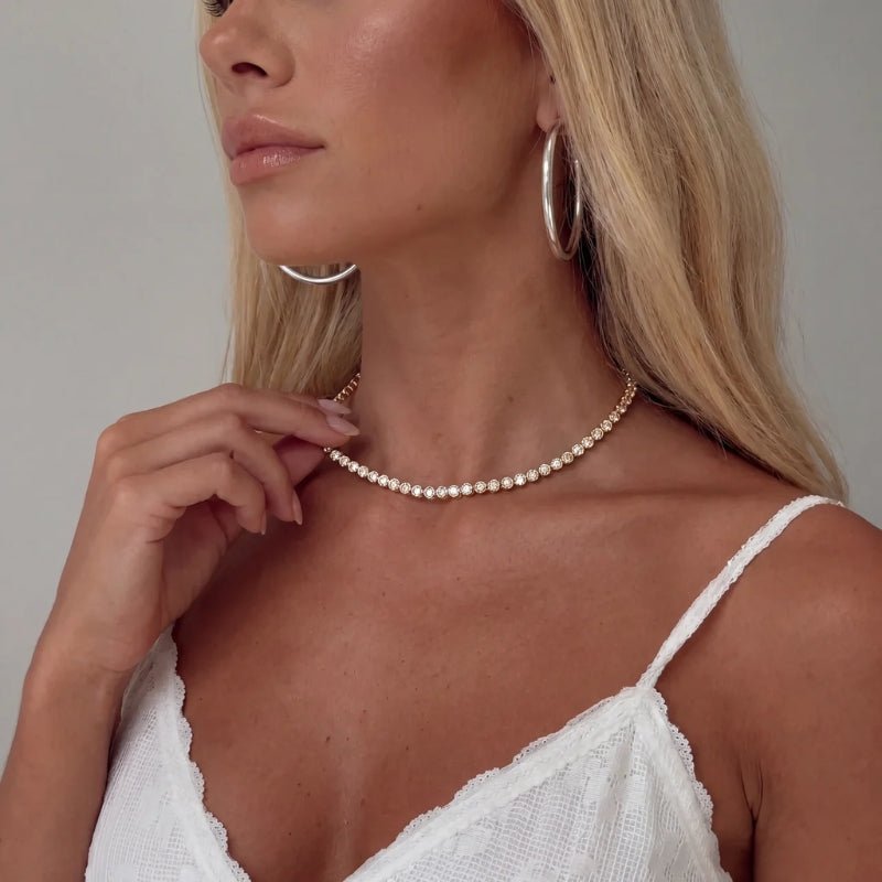 Collana Perline Oro - Catena Tennis