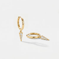 Orecchini Cerchio Pendente - Vega Goccia Pavé Oro