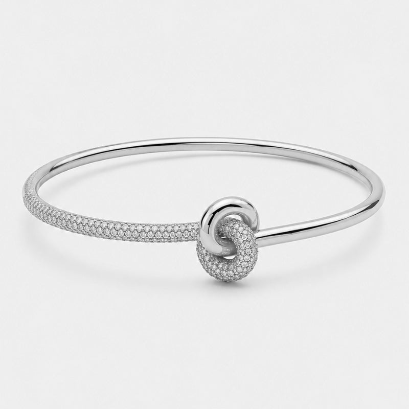 Bracciale Rigido Tennis - Nodo Centrale Oro