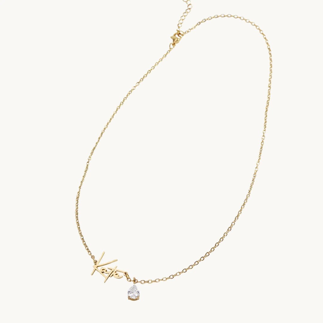 Handgefertigte Geburtsstein-Namenskette 