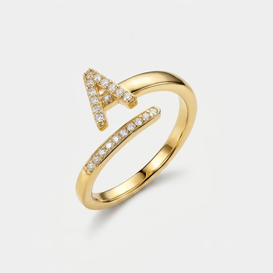 Icy Initial Ring in 18K gold or sterling silver