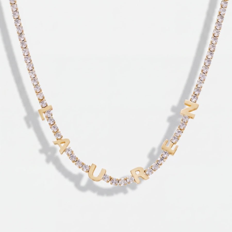 Collana Tennis Iniziali - Personalizzata Oro Zirconi