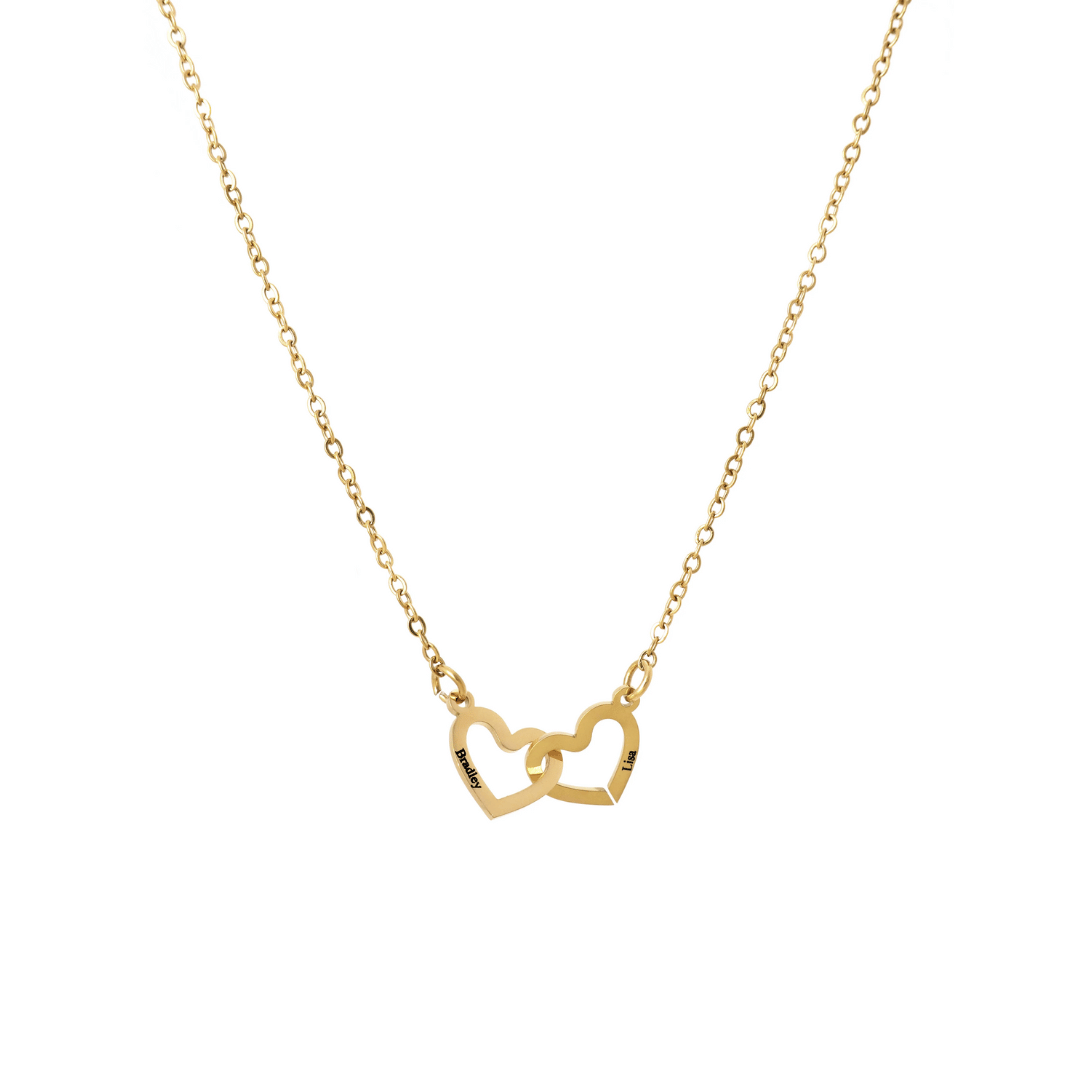 Collana con cuori intrecciati – Personalizzabile con 2 nomi 