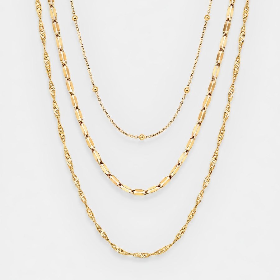 Layered Chain Necklace Set