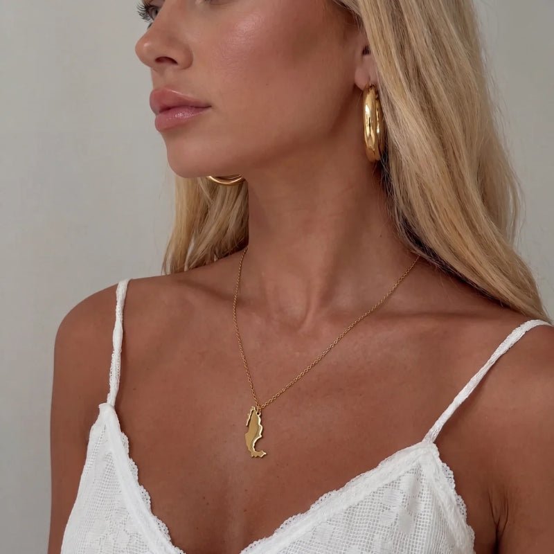 Collana Mappa - Paese Personalizzato Oro
