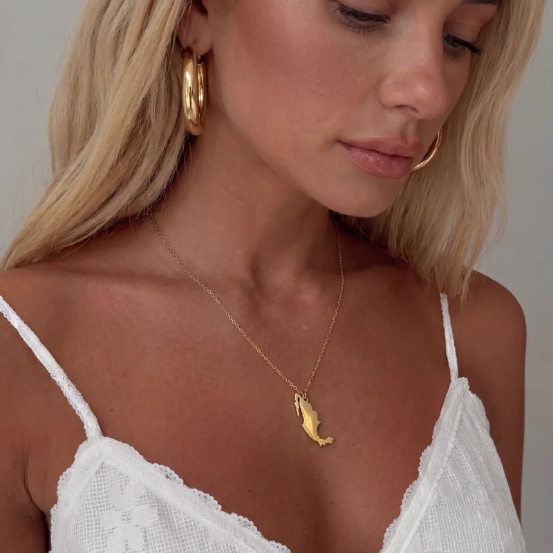 Collana Mappa - Ciondolo Paese Oro Personalizzato