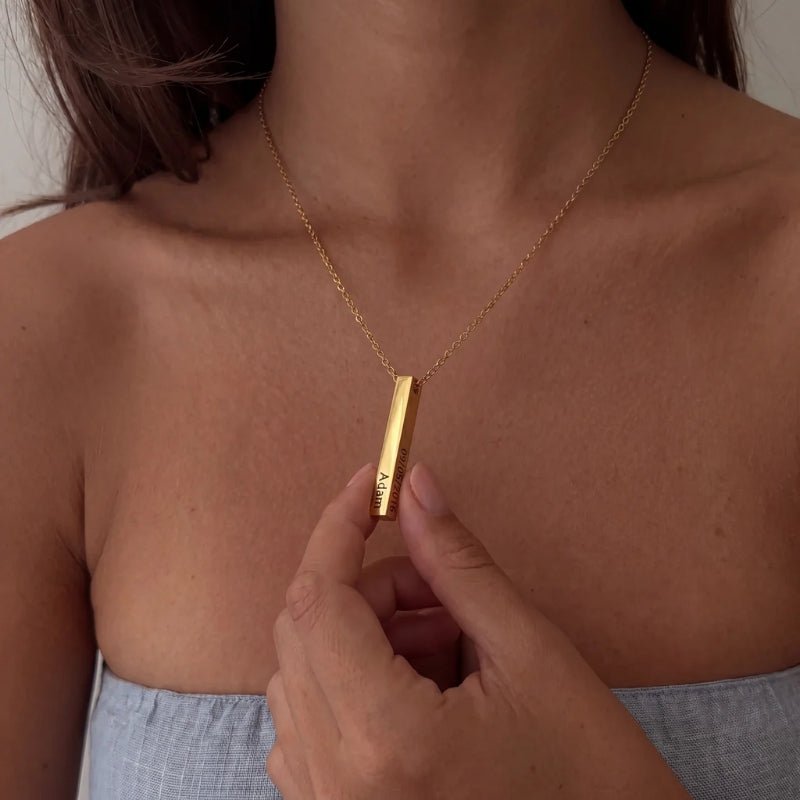 Collana Multi-Nomi - Barra Oro 4 Lati