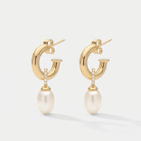 Orecchini Pendenti con Perla - Nala Cerchio