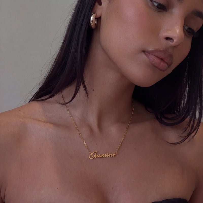 Nome Plate Collana - Oro Placcato Personalizzato