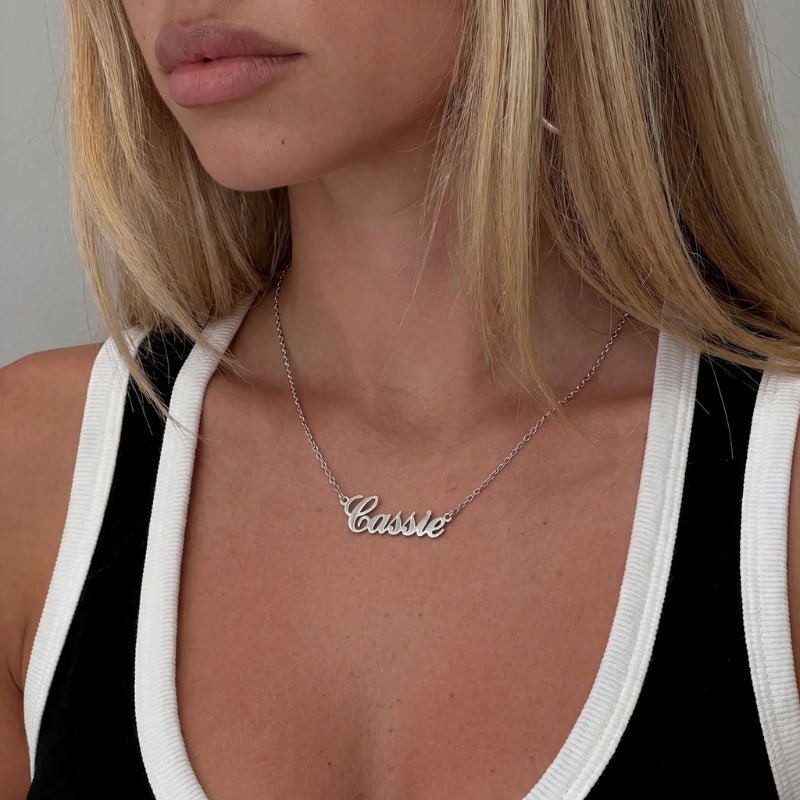 Nome Plate Collana - Oro Placcato Personalizzato